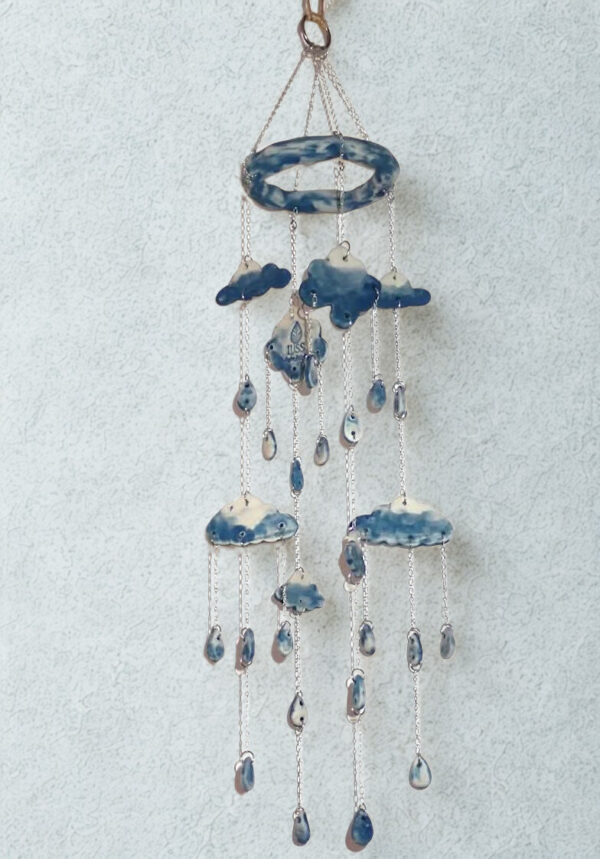 Cloudy Wind Chime in Silver thread