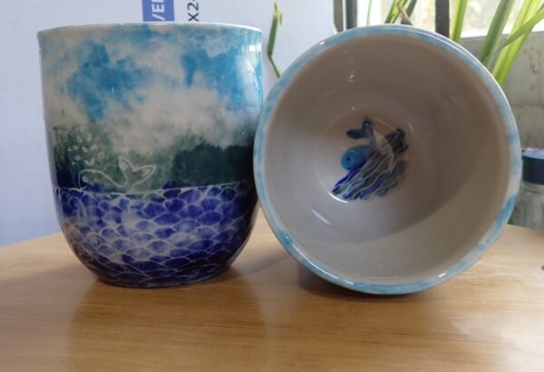 Handcrafted Whale Ceramic Cup